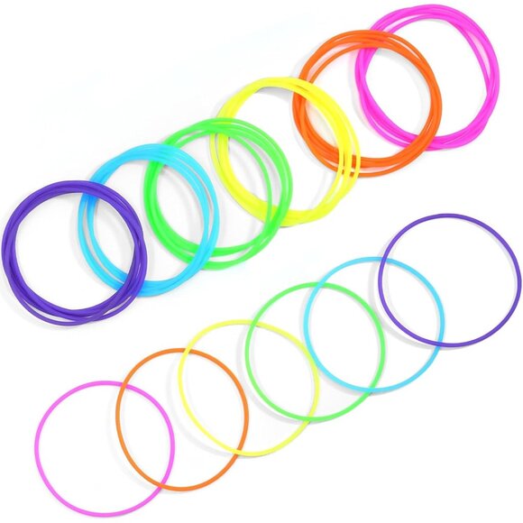 Glow-In-The-Dark 80s Jelly Bracelets - 30 Neon Colors to Light Up Any Event - Picture 1 of 8